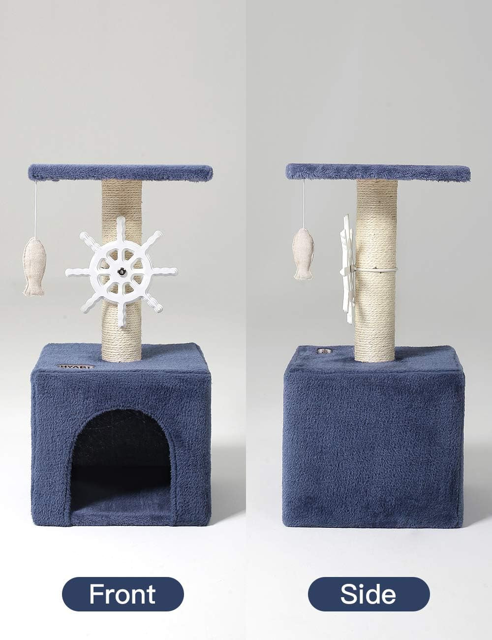 Cat Tree Cat Tower Cat Condo Sisal Scratching Posts with Jump Platform and Cat Ring Cat Furniture Activity Center Kitten Play House (Small 2 Platforms)