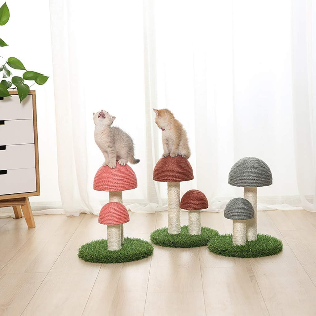 Mushroom Cat Scratcher, Tall Cat Kitten Scratching Post for Indoor Cats and Kittens, Natural Sisal Cat Scratchers