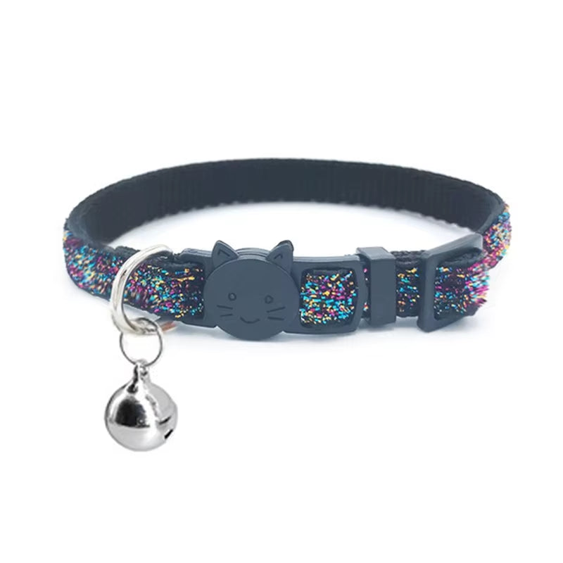 Cat Collar with Bell Dog Collar for Cats Kittens Pet Collars Cat Leashes Puppy Solid Adjustable Collar for Cat Pet Lead Supplies