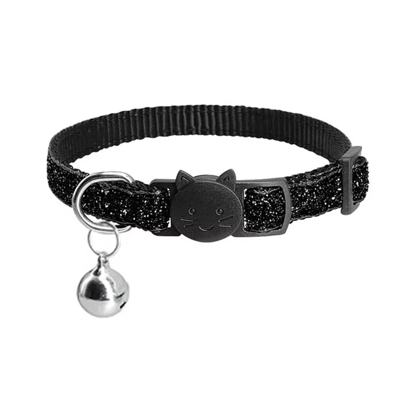 Cat Collar with Bell Dog Collar for Cats Kittens Pet Collars Cat Leashes Puppy Solid Adjustable Collar for Cat Pet Lead Supplies