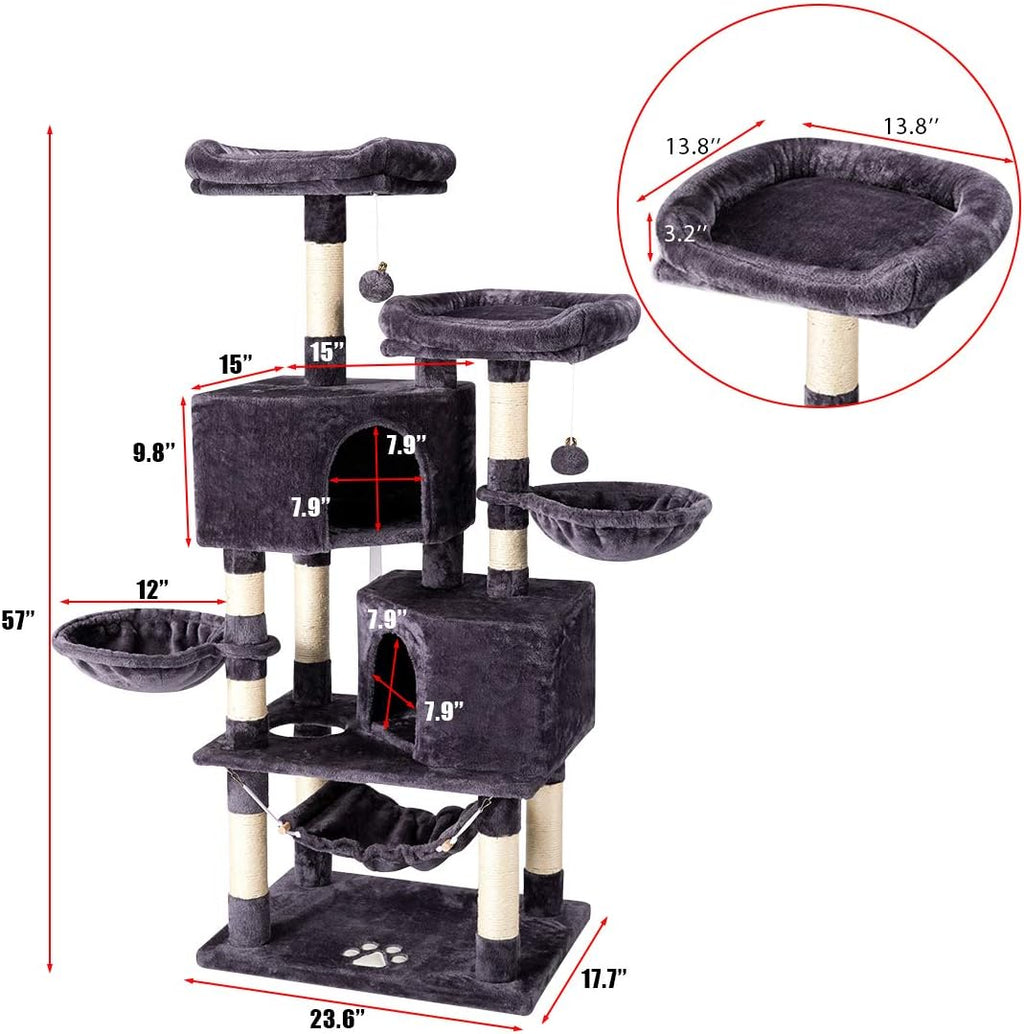 Cat Tree Cat Tower for Indoor Cats Clearance, Multi-Level Cat Condo with Cat Scratching Post, Padded Platform, and Balls, Cat Furniture Activity Center for Kitty Pet House Play