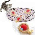 Interactive Cat Toys for Indoor Cats, Automatic Ball Toy Rolling Motion Activates, Hide & Seek Game for Cat Play, Rechargeable Bouncing Toy Keeps Kitten Entertained & Not Bored
