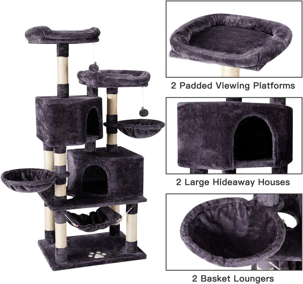 Cat Tree Cat Tower for Indoor Cats Clearance, Multi-Level Cat Condo with Cat Scratching Post, Padded Platform, and Balls, Cat Furniture Activity Center for Kitty Pet House Play