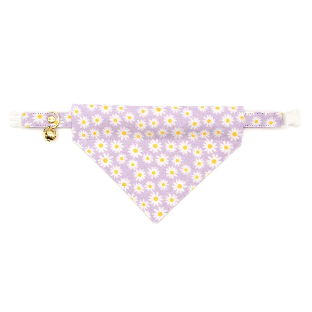 Cat Collar - "Daisies - Purple" - Floral Cat Collar / Daisy, Easter, Spring, Summer / Breakaway or Non-Breakaway / Cat, Kitten, Small Dog