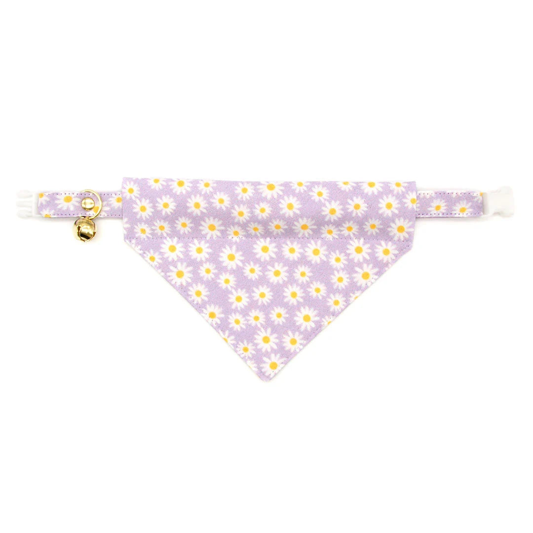 Cat Collar - "Daisies - Purple" - Floral Cat Collar / Daisy, Easter, Spring, Summer / Breakaway or Non-Breakaway / Cat, Kitten, Small Dog
