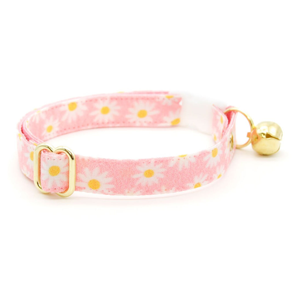 Cat Collar - "Daisies - Pink" - Floral Cat Collar / Daisy, Easter, Spring, Summer / Breakaway or Non-Breakaway / Cat, Kitten, Small Dog