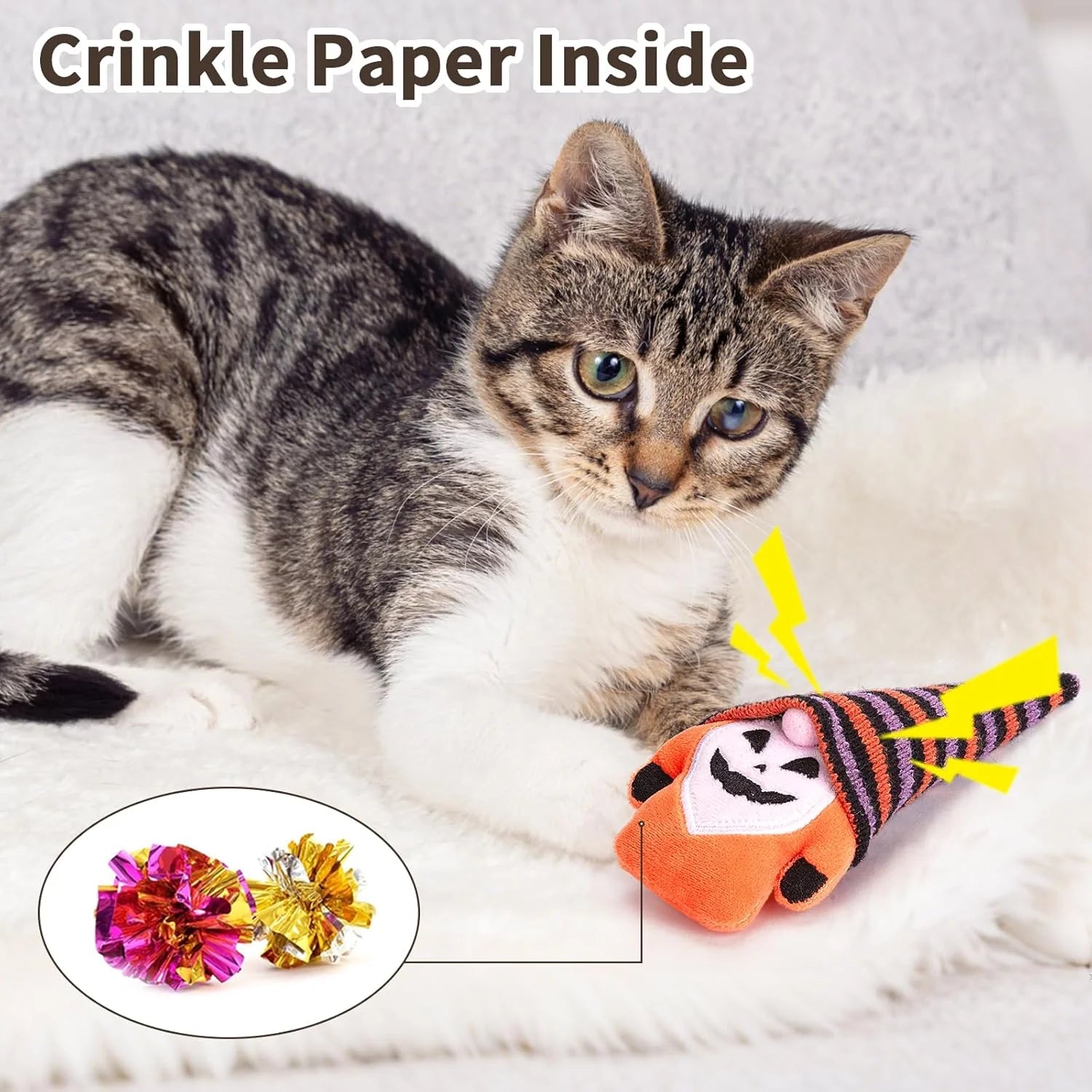 Christmas Cat Toys, Xmas Catnip Toys for Indoor Kitten Kitty, Safe Kitten Teeth Cleaning Toy, Interactive Cat Chew Kitty Kicker Toy Santa Claus (Copy)