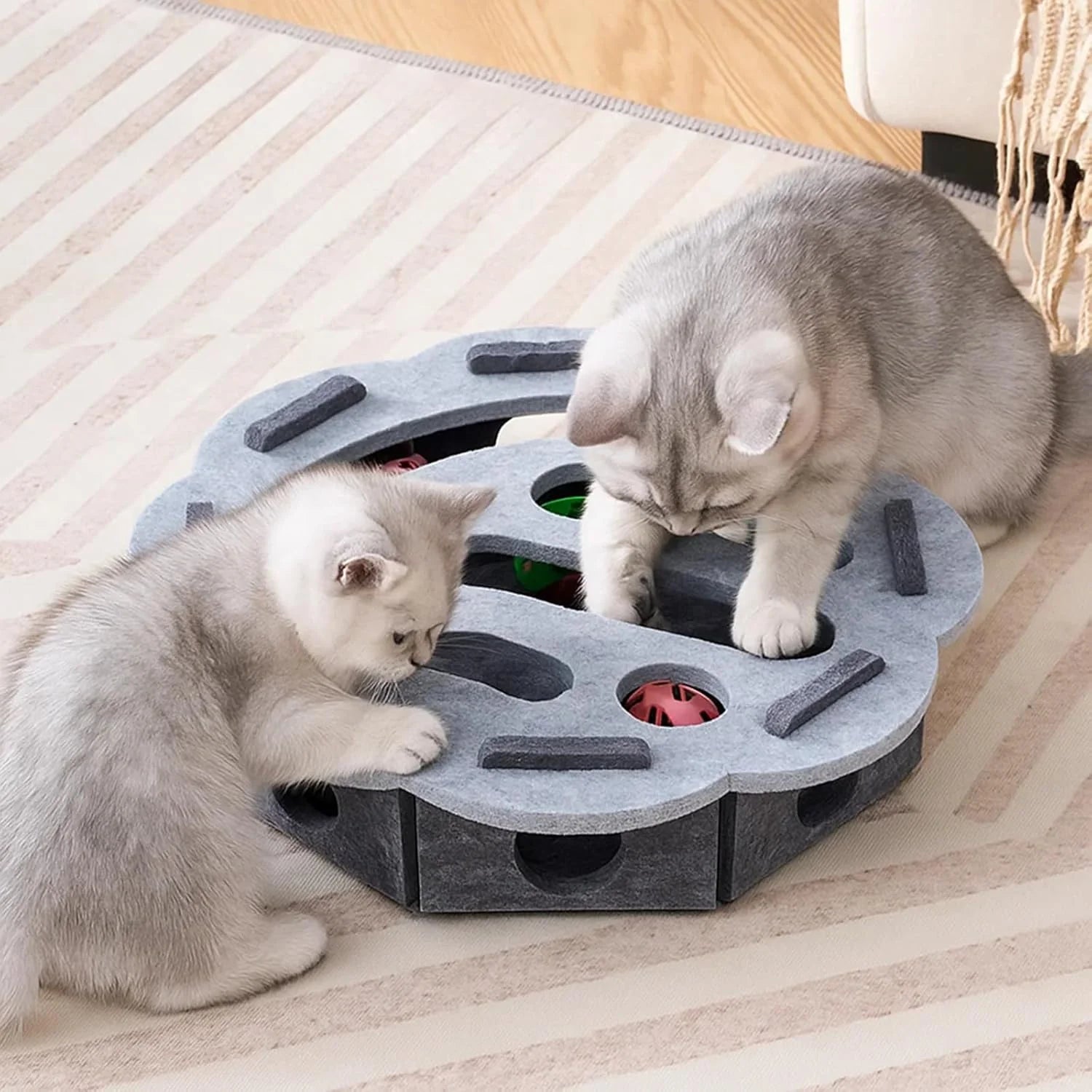 Interactive Cat Toy Puzzle Toys for Indoor Cats Felt Maze Box Kittern Toys S Self Ppet Cat Gamelay Fun Exercise Hide Seek Moving Cat Toy for Bored Cats Encourages Hunting Instincts