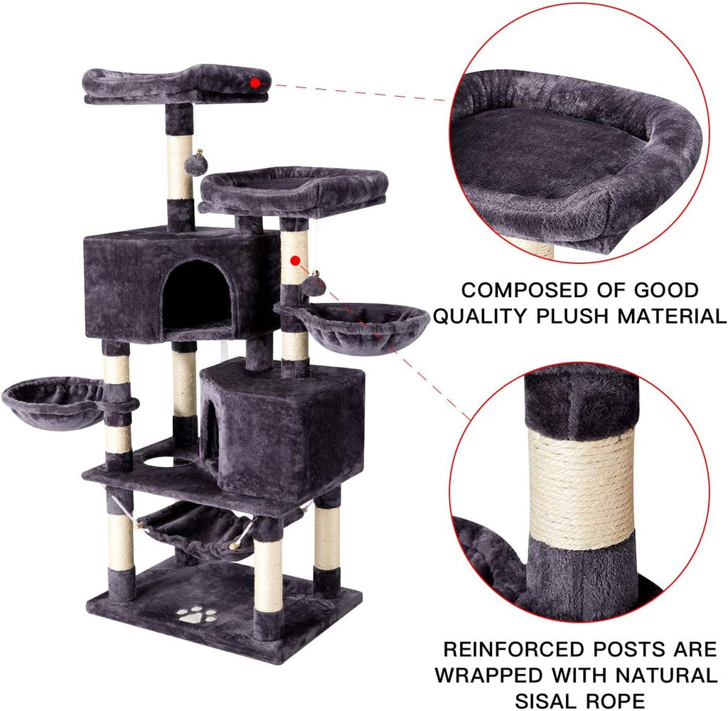 Cat Tree Cat Tower for Indoor Cats Clearance, Multi-Level Cat Condo with Cat Scratching Post, Padded Platform, and Balls, Cat Furniture Activity Center for Kitty Pet House Play