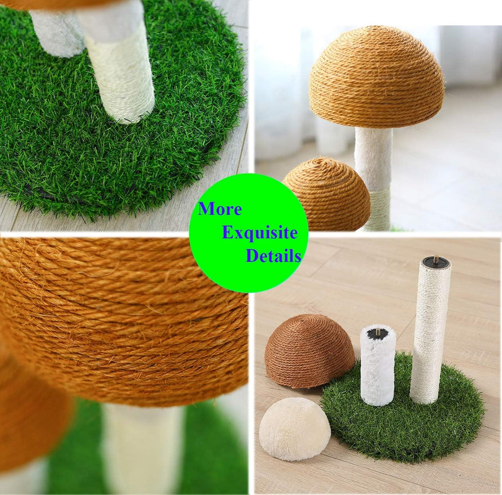 Mushroom Cat Scratcher, Tall Cat Kitten Scratching Post for Indoor Cats and Kittens, Natural Sisal Cat Scratchers