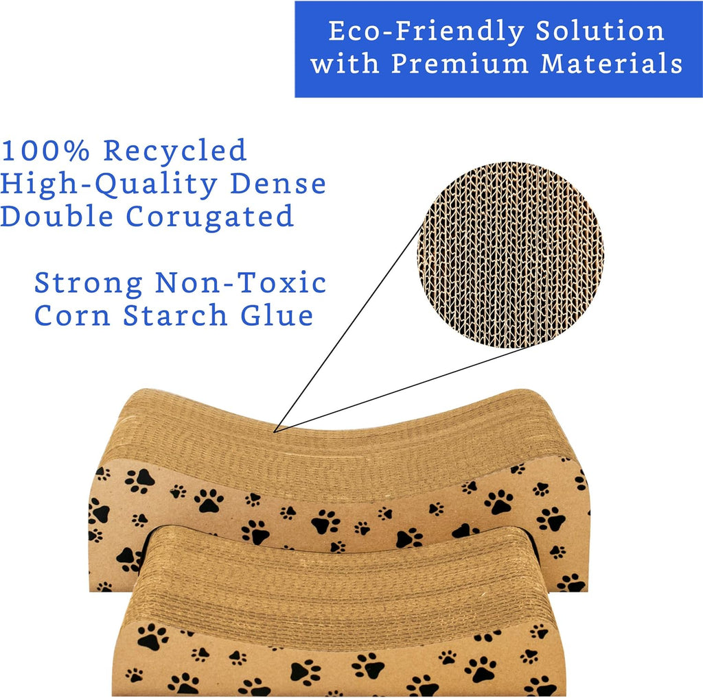 (2 in 1) Cardboard Cat Scratching Pad, Cat Scratchers for Indoor Cats - Cat Lounger Scratcher - Rascador Para Gatos (Large)