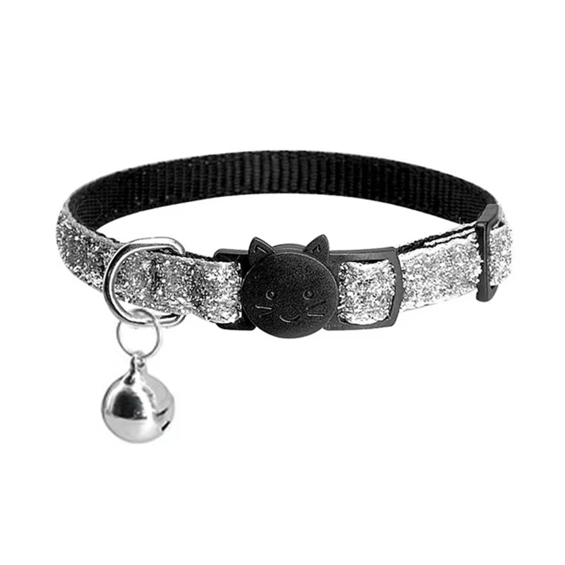 Cat Collar with Bell Dog Collar for Cats Kittens Pet Collars Cat Leashes Puppy Solid Adjustable Collar for Cat Pet Lead Supplies