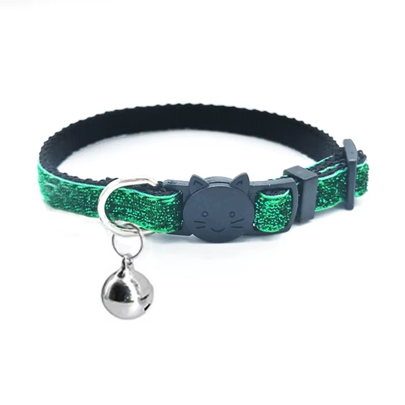 Cat Collar with Bell Dog Collar for Cats Kittens Pet Collars Cat Leashes Puppy Solid Adjustable Collar for Cat Pet Lead Supplies