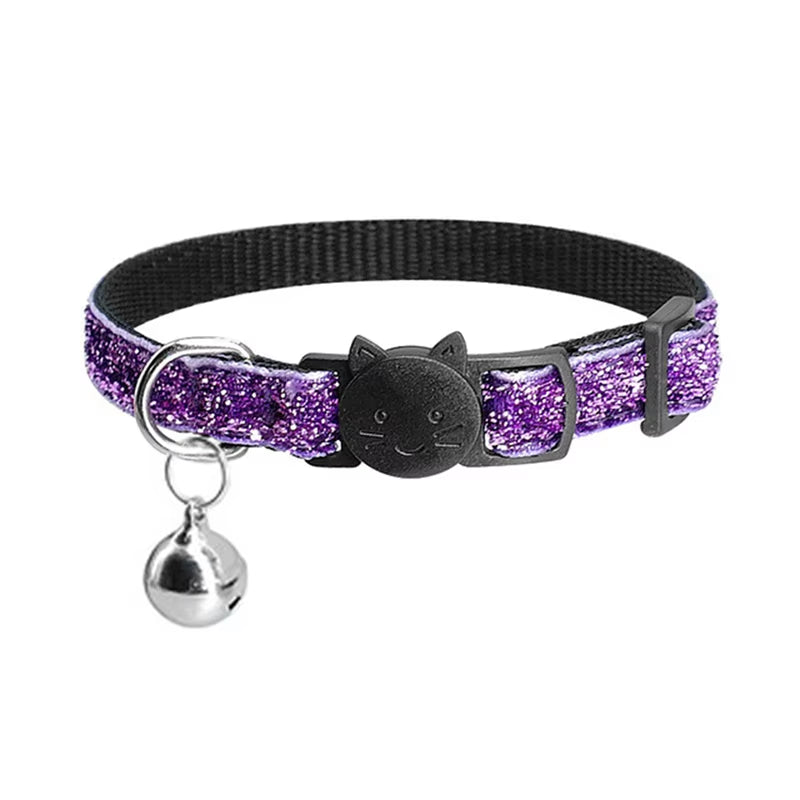 Cat Collar with Bell Dog Collar for Cats Kittens Pet Collars Cat Leashes Puppy Solid Adjustable Collar for Cat Pet Lead Supplies