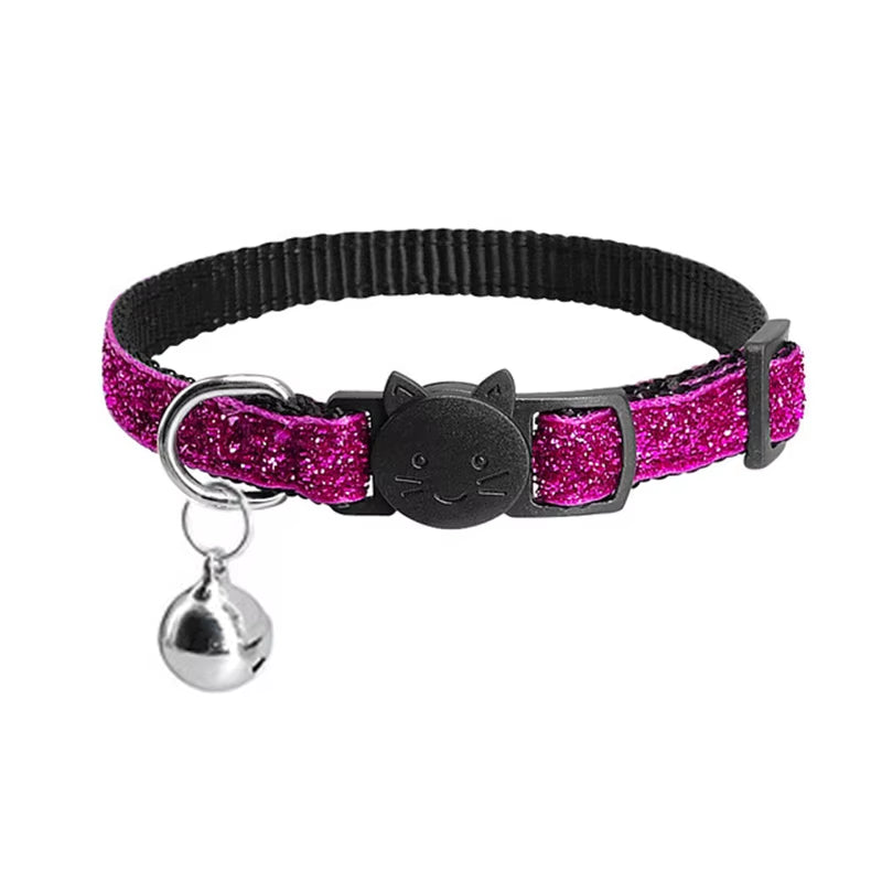 Cat Collar with Bell Dog Collar for Cats Kittens Pet Collars Cat Leashes Puppy Solid Adjustable Collar for Cat Pet Lead Supplies