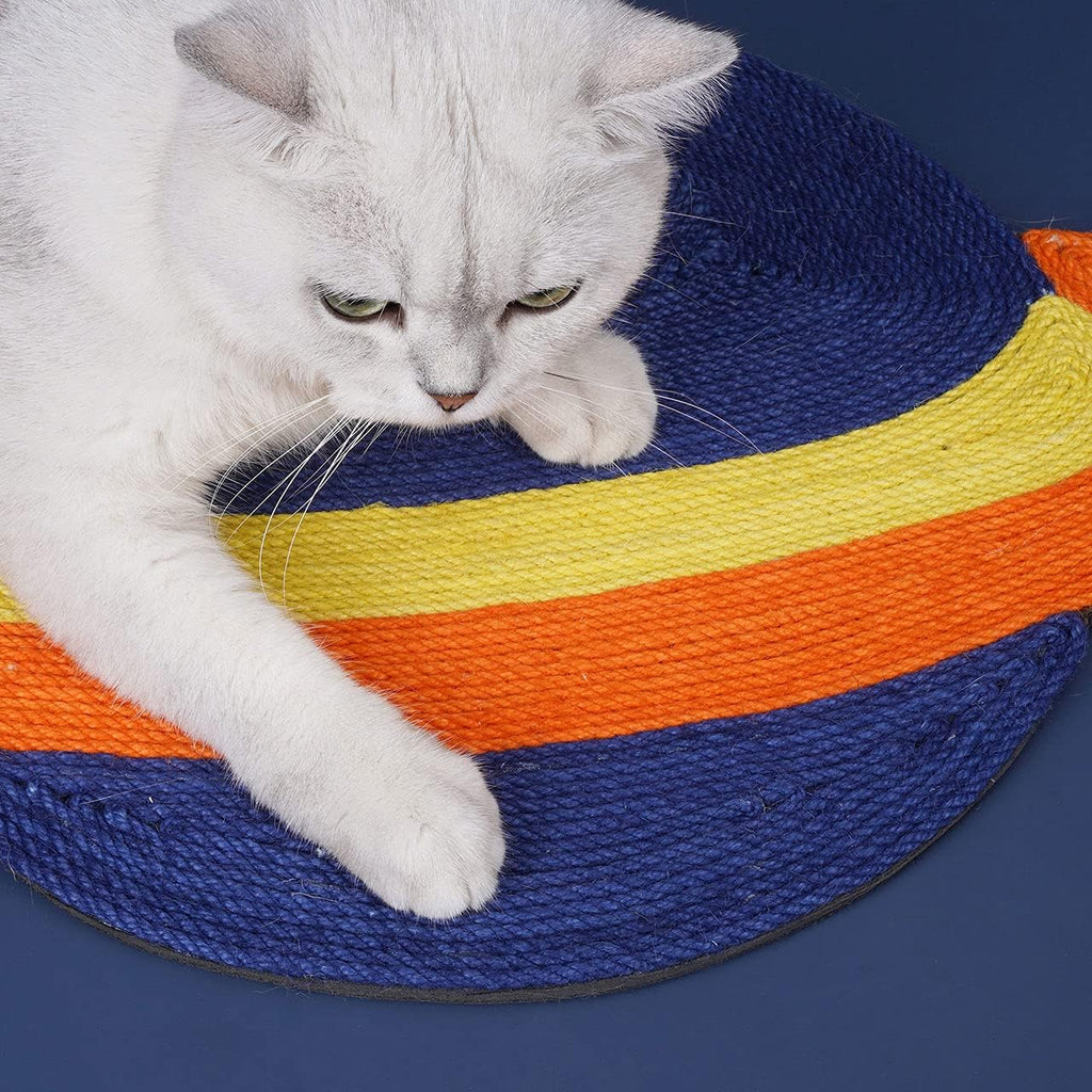 Cat Scratching Mat 15.7X15.7 Inch. Nature Jute Cat Scratcher Pad,Premium Design for Cats to Grind Claws, Relaxing and Release Nature Instinct.Protect Furniture Sofa Carpet
