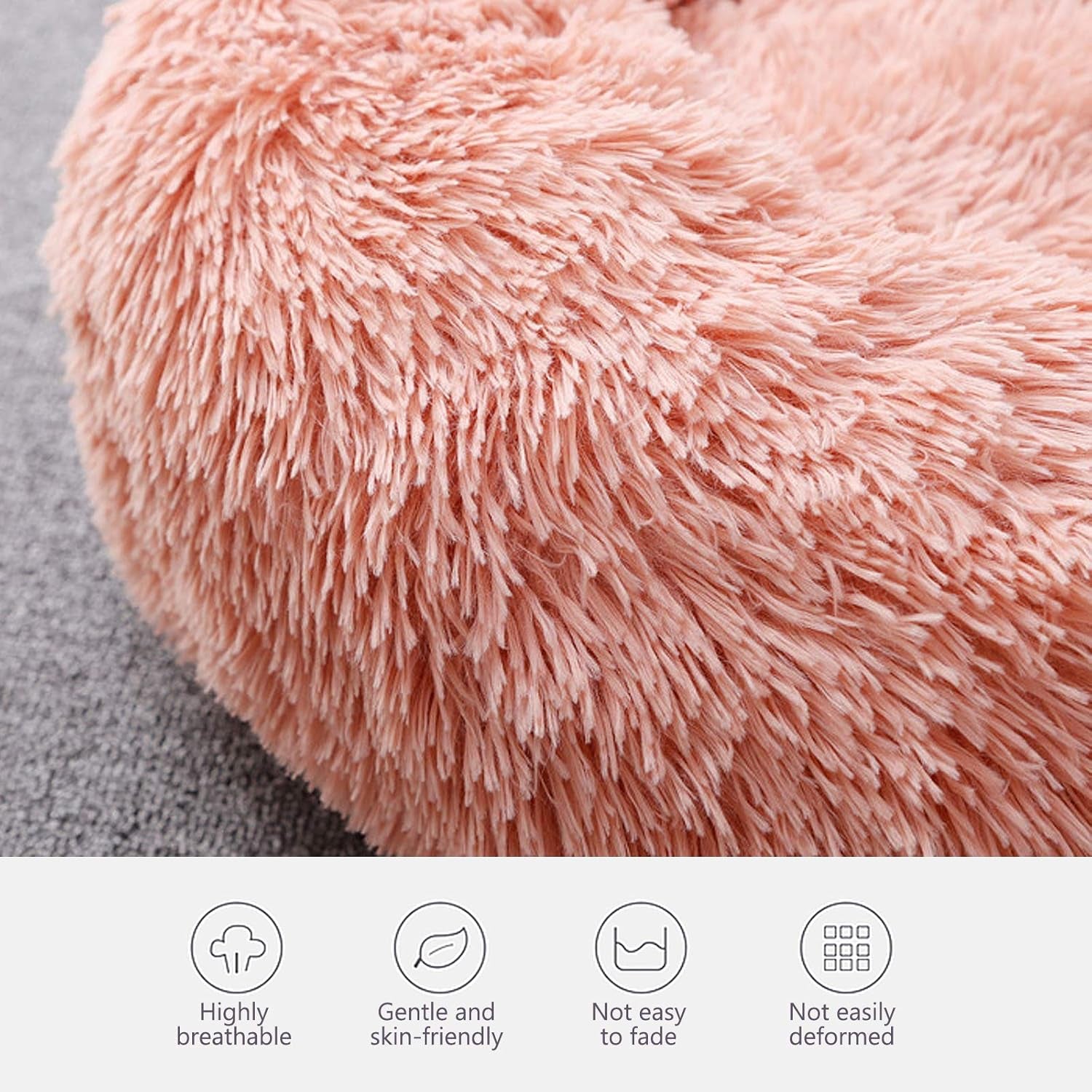 Cat Beds for Indoor Cats, 24'' Cat Bed Machine Washable Dog Bed for Small Dogs, round Fluffy Donut Cuddler Calming Pet Bed, Anti-Anxiety Soft Plush Pet Bed for Puppy and Kitten