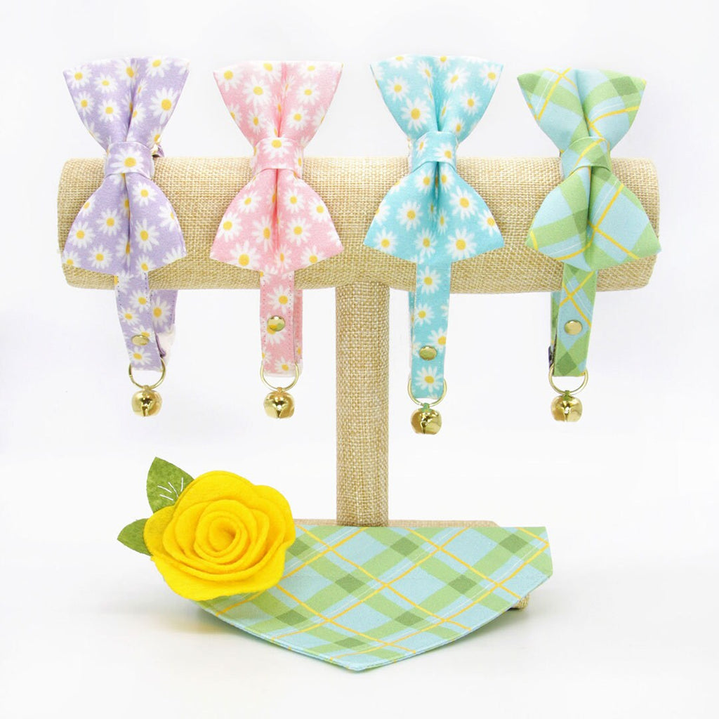 Cat Collar - "Daisies - Pink" - Floral Cat Collar / Daisy, Easter, Spring, Summer / Breakaway or Non-Breakaway / Cat, Kitten, Small Dog