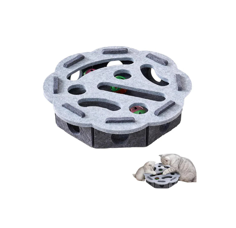 Interactive Cat Toy Puzzle Toys for Indoor Cats Felt Maze Box Kittern Toys S Self Ppet Cat Gamelay Fun Exercise Hide Seek Moving Cat Toy for Bored Cats Encourages Hunting Instincts
