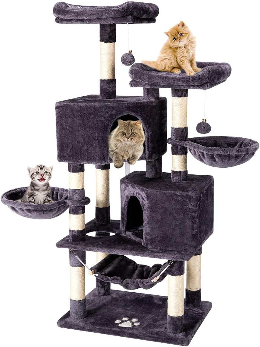 Cat Tree Cat Tower for Indoor Cats Clearance, Multi-Level Cat Condo with Cat Scratching Post, Padded Platform, and Balls, Cat Furniture Activity Center for Kitty Pet House Play