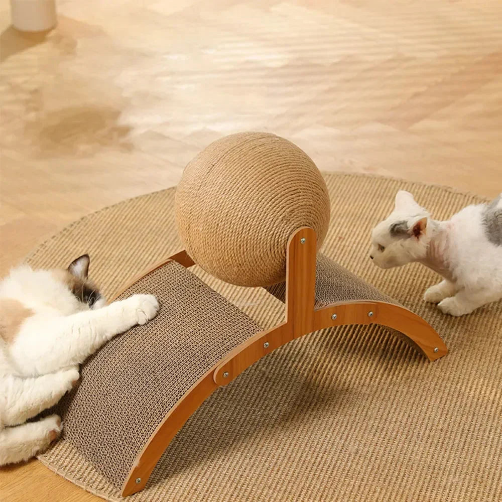 Cat Scratcher Ball Cat Scratching Toy Inclined Scratch Board Sisal Rope Ball for Indoor Cat Kittens 