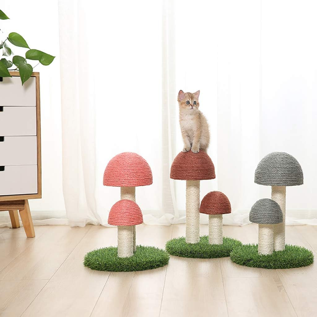 Mushroom Cat Scratcher, Tall Cat Kitten Scratching Post for Indoor Cats and Kittens, Natural Sisal Cat Scratchers