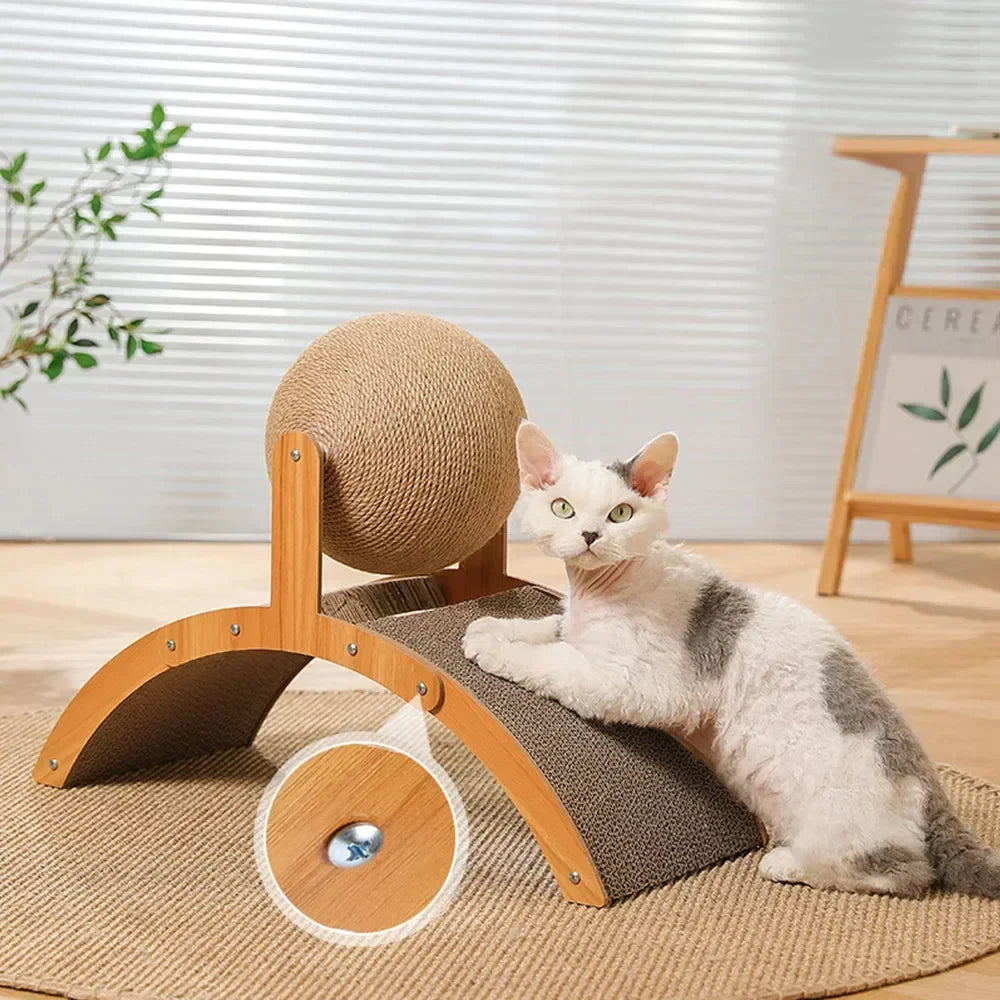 Cat Scratcher Ball Cat Scratching Toy Inclined Scratch Board Sisal Rope Ball for Indoor Cat Kittens 