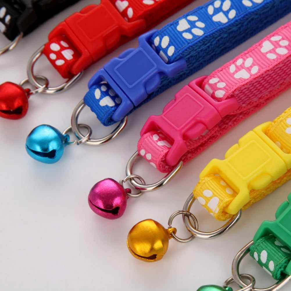 Reflective Cat Collar Adjustable Pet Kitten Reflective Necklace for Small Pet Animals Cat Collar with Bells Breakaway Cat Collar